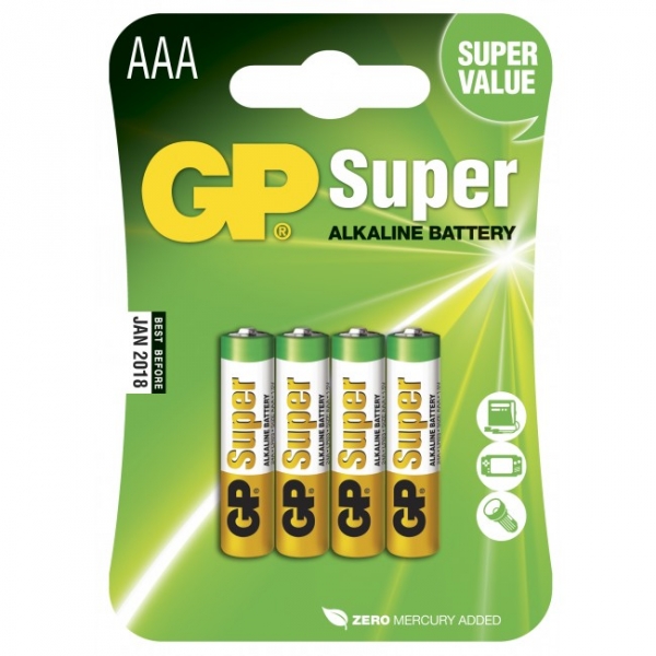 (4 Pzas) Baterias AAA Alcalinas (LR03), Regular, Capacidad - Batería  1300Mah.