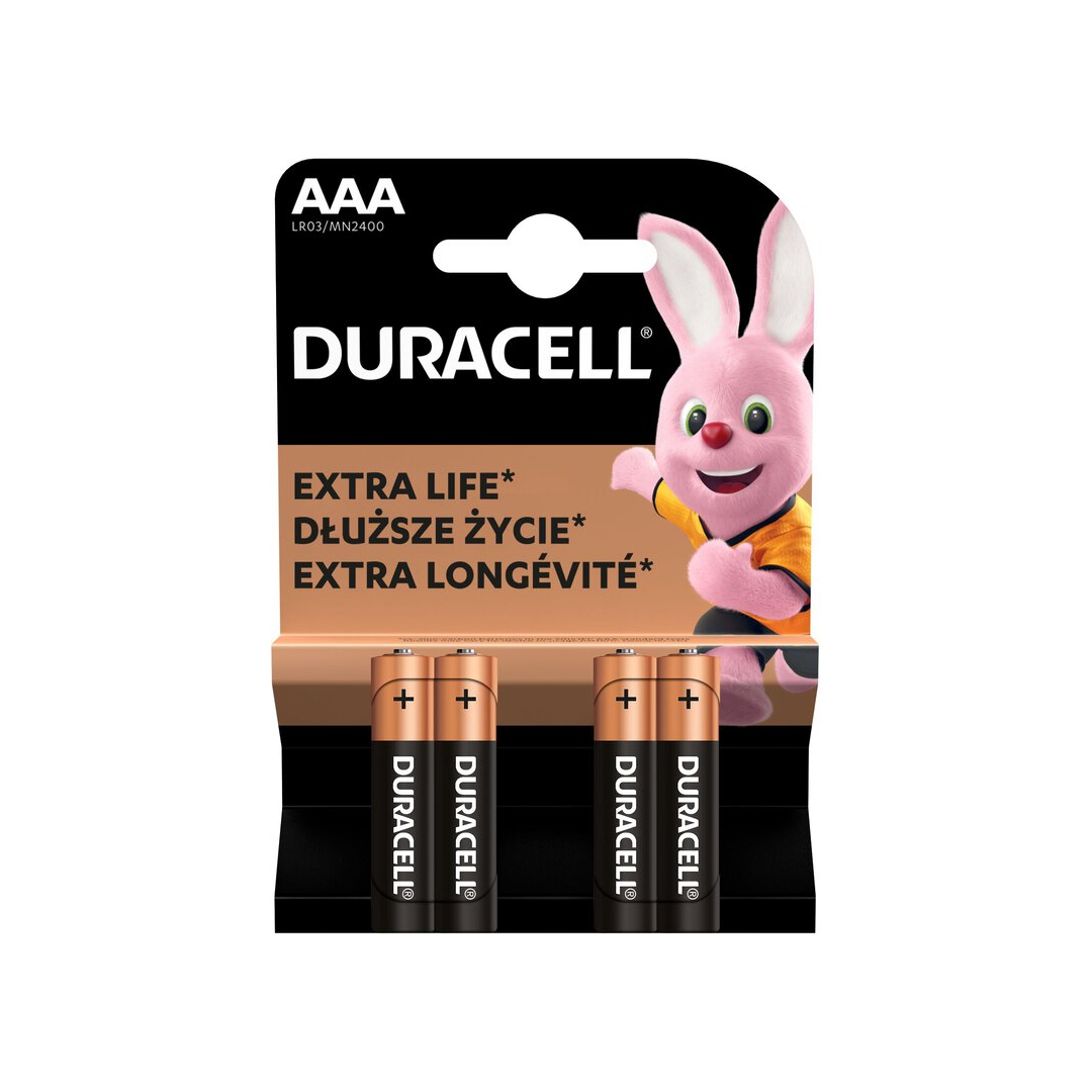 3 piles alcalines Duracell Industrial LR03 AAA